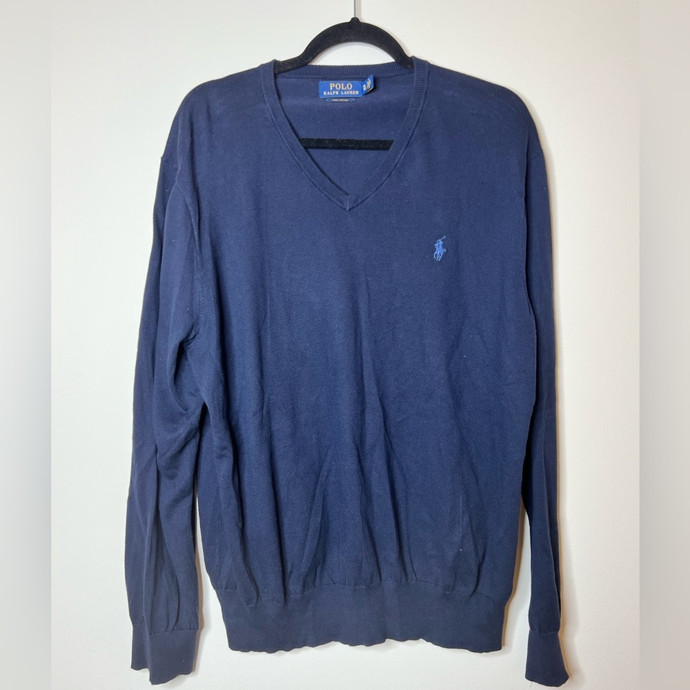 Polo Ralph Lauren Pima Cotton Navy Size XL & TG Mens New wTag Lightweight V Neck